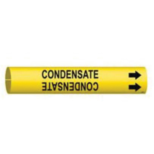 "Condensate" Pipe Marker, Snap-On, 13/16" H x 13/16" W, Black on Yellow - Brady 4035-A