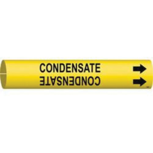 "Condensate" Pipe Marker, Snap-On, 2" H x 2" W, Black on Yellow - Brady 4035-C