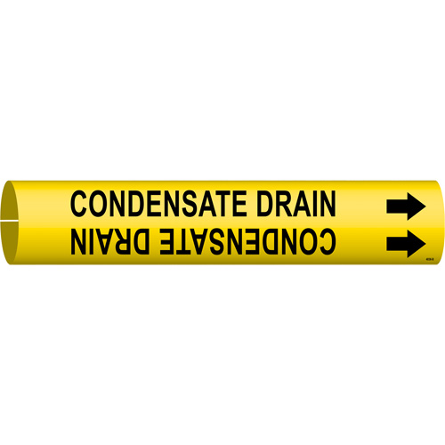 Marqueur de tuyau Condensate Drain, &agrave; pression, 7/8" h x 7/8" la, Noir sur jaune - Brady 4036-B