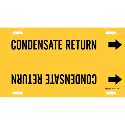 "Condensate Return" Pipe Marker, Strap-On, 8" H x 16" W, Black on Yellow - Brady 4037-F