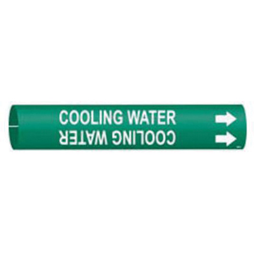Marqueur de tuyau Cooling Water, &agrave; pression, 13/16" h x 13/16" la, Blanc/vert - Brady 4042-A