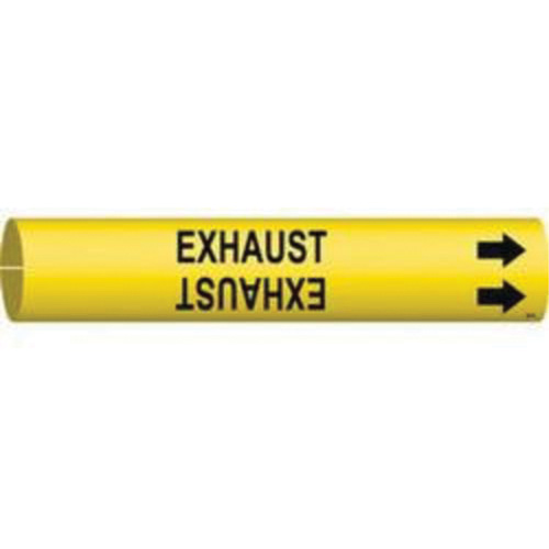 Marqueur de tuyau Exhaust, &agrave; pression, 13/16" h x 13/16" la, Noir sur jaune - Brady 4057-A