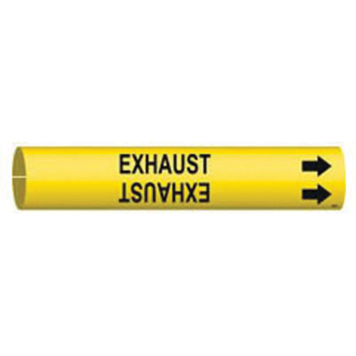 Marqueur de tuyau Exhaust, &agrave; pression, 7/8" h x 7/8" la, Noir sur jaune - Brady 4057-B