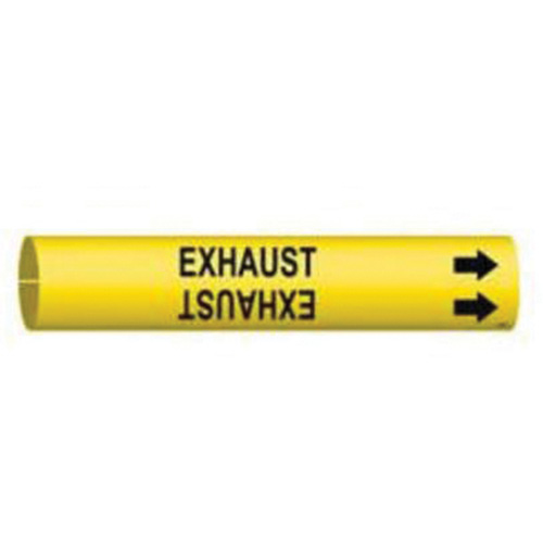 Marqueur de tuyau Exhaust, &agrave; pression, 2-13/16" h x 2-13/16" la, Noir sur jaune - Brady 4057-D