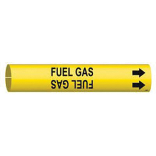 "Fuel Gas" Pipe Marker, Snap-On, 13/16" H x 13/16" W, Black on Yellow - Brady 4062-A