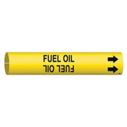 Marqueur de tuyau Fuel Oil, &agrave; pression, 13/16" h x 13/16" la, Noir sur jaune - Brady 4063-A