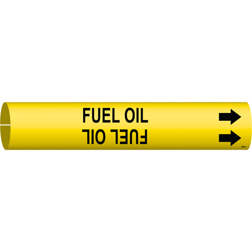 "Fuel Oil" Pipe Marker, Snap-On, 7/8" H x 7/8" W, Black on Yellow - Brady 4063-B