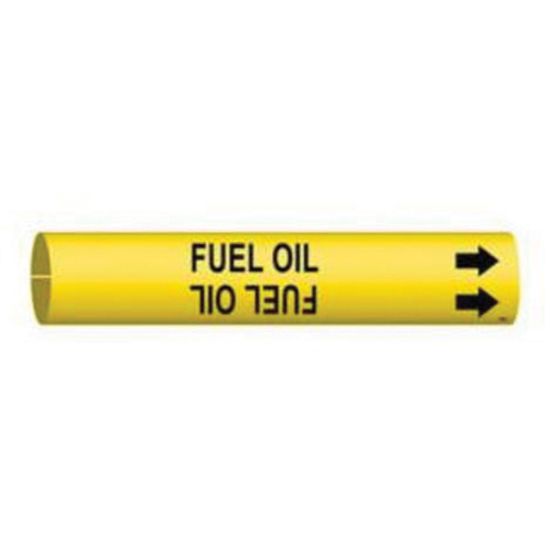 Marqueur de tuyau Fuel Oil, &agrave; pression, 2" h x 2" la, Noir sur jaune - Brady 4063-C