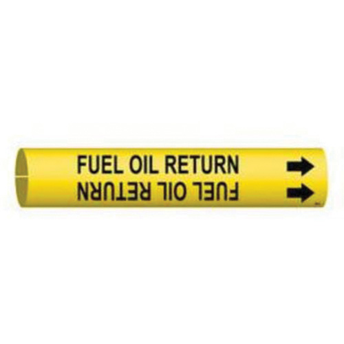 "Fuel Oil Return" Pipe Marker, Snap-On, 13/16" H x 13/16" W, Black on Yellow - Brady 4064-A