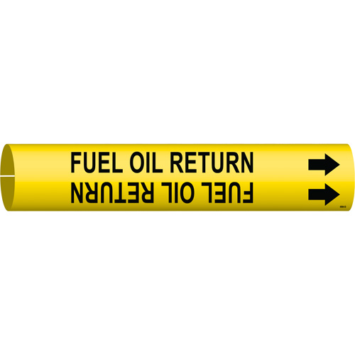 "Fuel Oil Return" Pipe Marker, Snap-On, 2-13/16" H x 2-13/16" W, Black on Yellow - Brady 4064-D