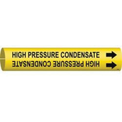 Marqueur de tuyau High Pressure Condensate, &agrave; pression, 13/16" h x 13/16" la, Noir sur jaune - Brady 4076-A