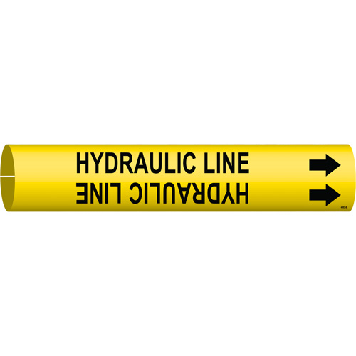 Marqueur de tuyau Hydraulic Line, &agrave; pression, 7/8" h x 7/8" la, Noir sur jaune - Brady 4083-B