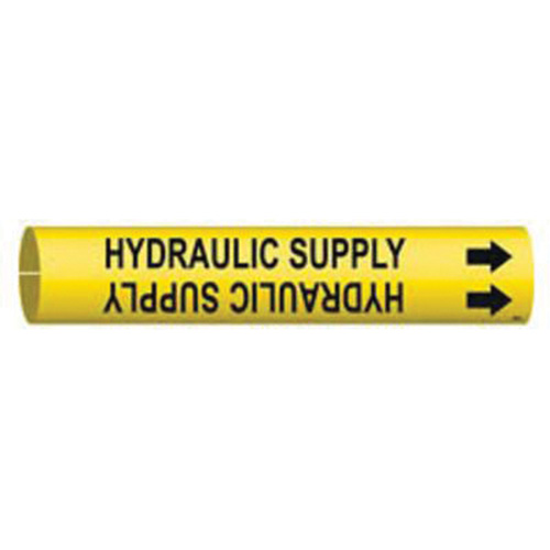 Marqueur de tuyau Hydraulic Supply, &agrave; pression, 13/16" h x 13/16" la, Noir sur jaune - Brady 4084-A