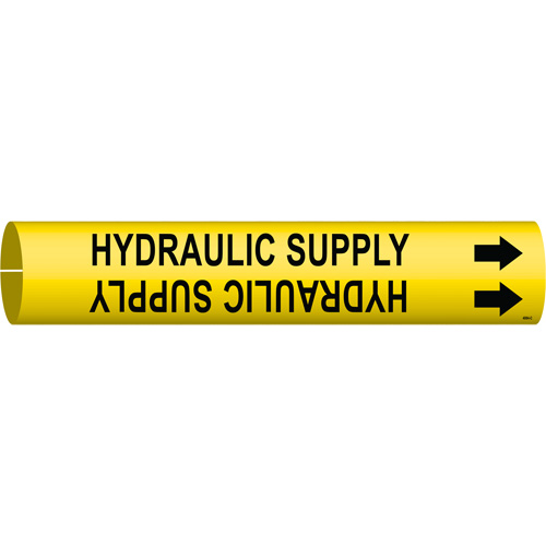 Marqueur de tuyau Hydraulic Supply, &agrave; pression, 2" h x 2" la, Noir sur jaune - Brady 4084-C