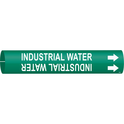 Marqueur de tuyau Industrial Water, &agrave; pression, 13/16" h x 13/16" la, Blanc/vert - Brady 4088-A