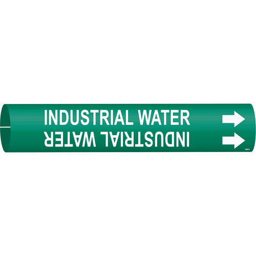 Marqueur de tuyau Industrial Water, &agrave; pression, 7/8" h x 7/8" la, Blanc/vert - Brady 4088-B