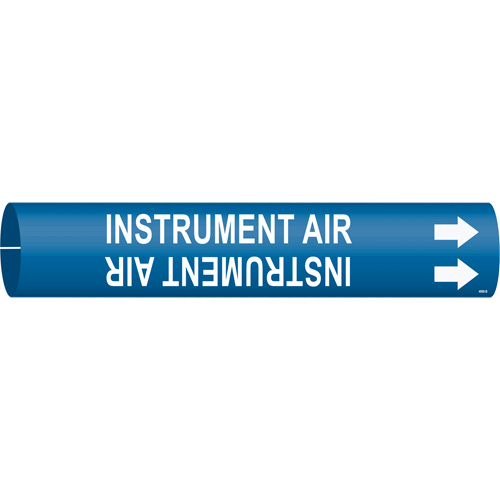 "Instrument Air" Pipe Marker, Snap-On, 7/8" H x 7/8" W, White on Blue - Brady 4089-B