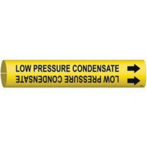 Marqueur de tuyau Low Pressure Condensate, &agrave; pression, 2-13/16" h x 2-13/16" la, Noir sur jaune - Brady 4091-D