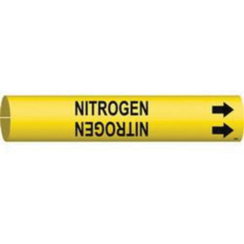 "Nitrogen" Pipe Marker, Snap-On, 7/8" H x 7/8" W, Black on Yellow - Brady 4098-B