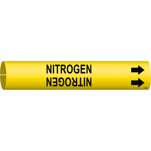 "Nitrogen" Pipe Marker, Snap-On, 2-13/16" H x 2-13/16" W, Black on Yellow - Brady 4098-D