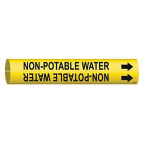 Marqueur de tuyau Non-Potable Water, &agrave; pression, 2" h x 2" la, Noir sur jaune - Brady 4102-C
