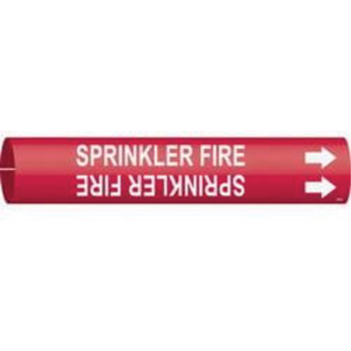Marqueur de tuyau Sprinkler Fire, &agrave; pression, 13/16" h x 13/16" la, Blanc/rouge - Brady 4127-A