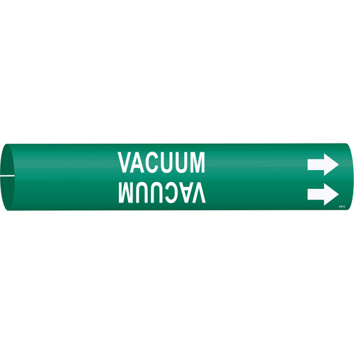 Marqueur de tuyau Vacuum, &agrave; pression, 2" h x 2" la, Blanc/vert - Brady 4147-C