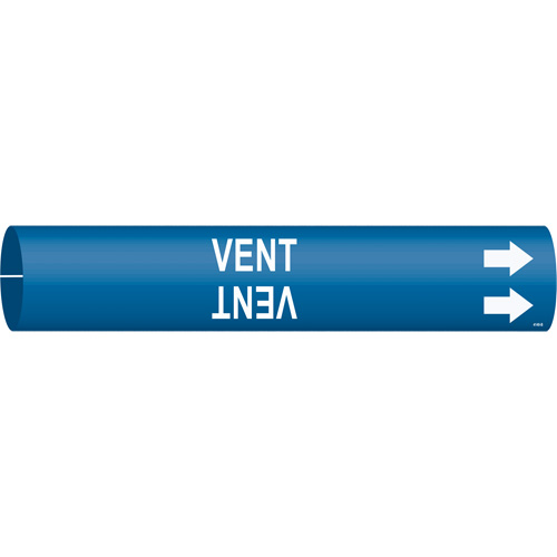 Marqueur de tuyau Vent, &agrave; pression, 7/8" h x 7/8" la, Blanc/bleu - Brady 4149-B