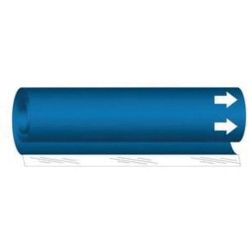 Marqueur de tuyau vierge, Enveloppant, 5" h x 8" la, Blanc/bleu - Brady 5600-O