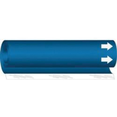 Marqueur de tuyau vierge, Enveloppant, 9" h x 8" la, Blanc/bleu - Brady 5600-I