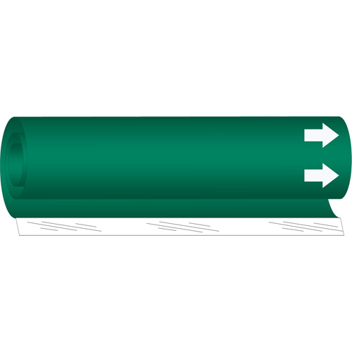 Blank Pipe Marker, Wrap-Around, 26" H x 12" W, White on Green - Brady 5601-II
