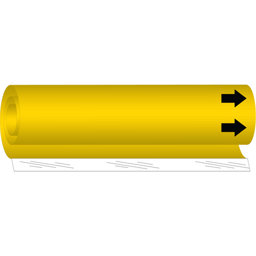 Blank Pipe Marker, Wrap-Around, 5" H x 8" W, Black on Yellow - Brady 5603-O