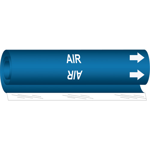 Marqueur de tuyau Air, Enveloppant, 26" h x 12" la, Blanc/bleu - Brady 5625-II