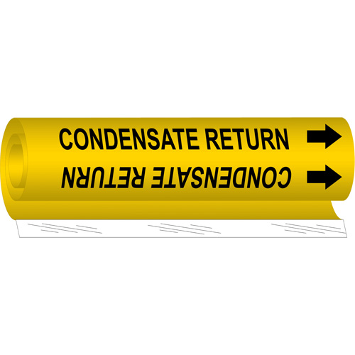 Marqueur de tuyau Condensate Return, Enveloppant, 9" h x 8" la, Noir sur jaune - Brady 5664-I