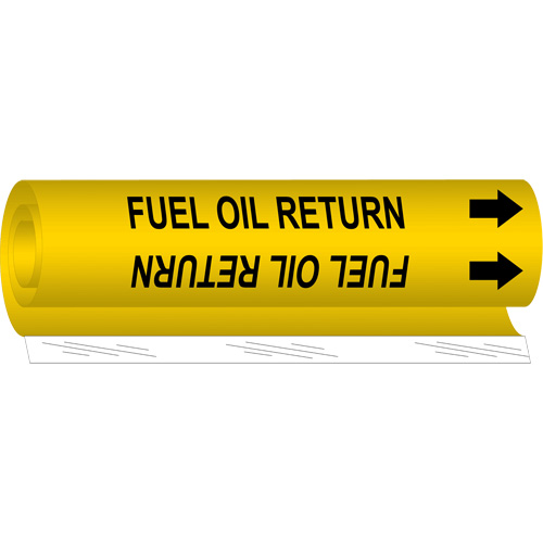 Marqueur de tuyau Fuel Oil Return, Enveloppant, 26" h x 12" la, Noir sur jaune - Brady 5696-II