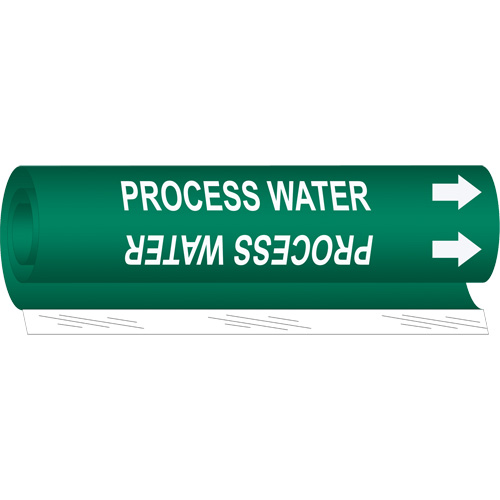 "Process Water" Pipe Marker, Wrap-Around, 5" H x 8" W, White on Green - Brady 5747-O