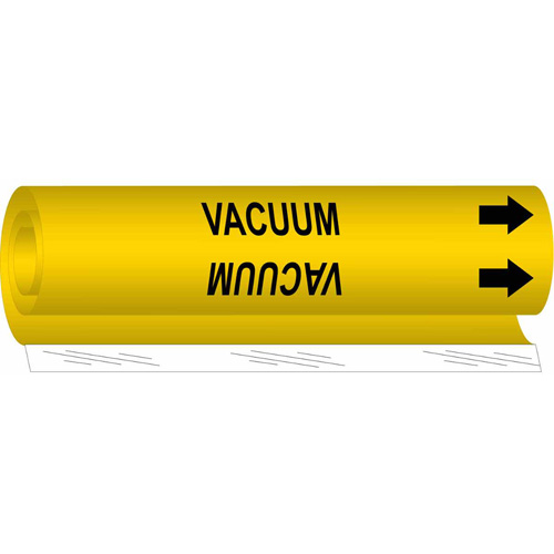 Marqueur de tuyau Vacuum, Enveloppant, 5" h x 8" la, Noir sur jaune - Brady 5779-O