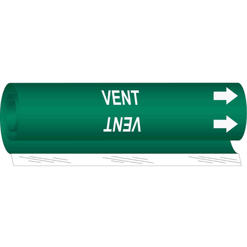 Marqueur de tuyau Vent, Enveloppant, 26" h x 12" la, Blanc/vert - Brady 5780-II