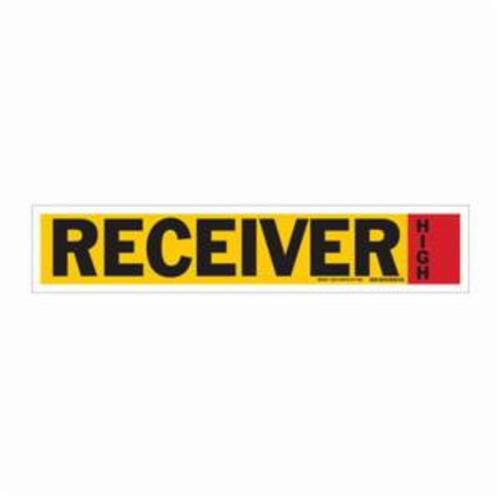 "Receiver" Ammonia (IIAR) Pipe Marker, Self-Adhesive, 4" H x 24" W, Black on Yellow - Brady 90345