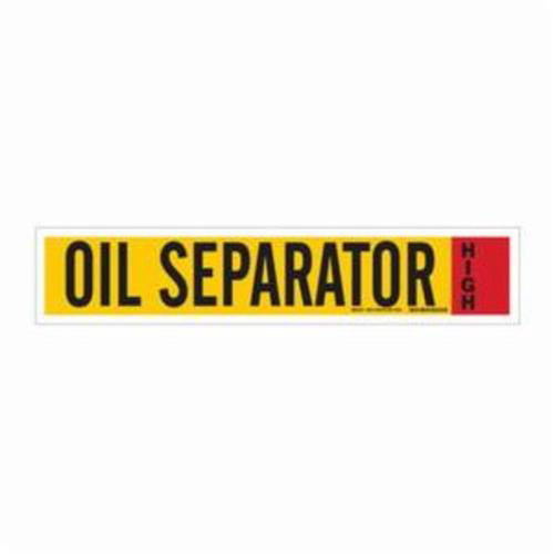 Marqueur pour tuyau Oil Separator pour ammoniac (IIAR), Autocollant, 4" h x 24" la, Noir sur jaune - Brady 90349