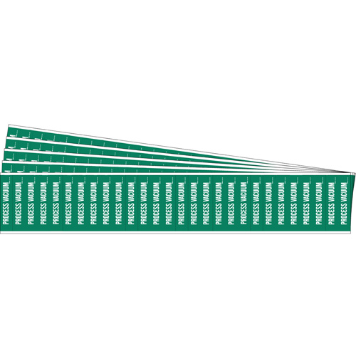 "Process Vacuum" Semi-Conductor & Chemical Pipe Markers, Self-Adhesive, 1/2" H x 2-1/4" W, White on Green - Brady 91961-PK
