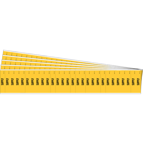 "Supply" Semi-Conductor & Chemical Pipe Markers, Self-Adhesive, 1/2" H x 2-1/4" W, Black on Yellow - Brady 91972-PK
