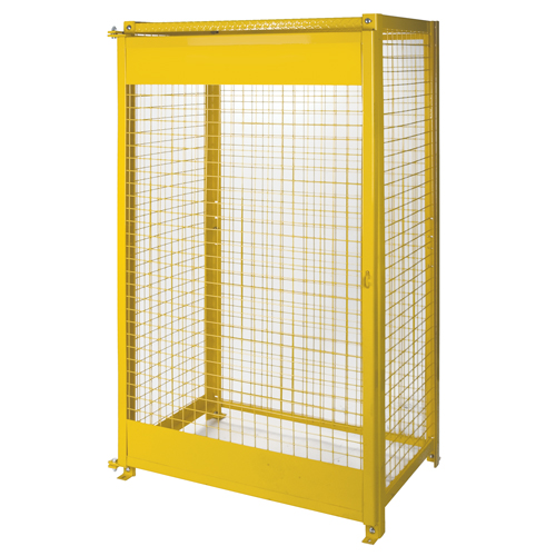 Gas Cylinder Cabinets, 10 Cylinder Capacity, 44" W x 30" D x 74" H, Yellow - KLETON 