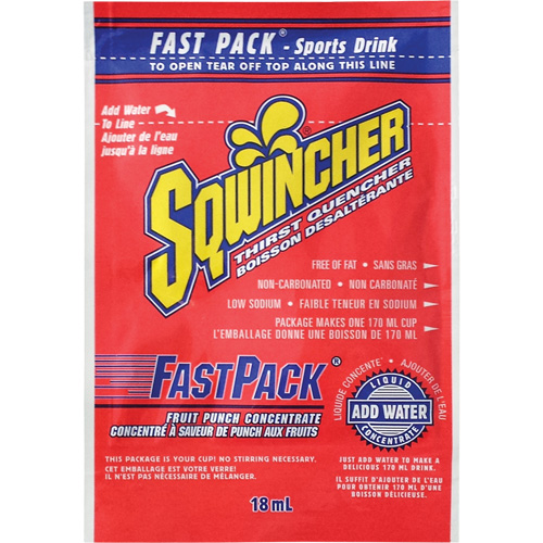 Sqwincher&reg; Boisson de r&eacute;hydratation Fast Pack, Emballage-portion, Punch aux fruits - Dentec 11081