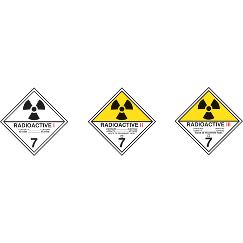 TDG Shipping Labels, Class 7, Radioactive I, Paper - Incom Top Tape & Label TT71P
