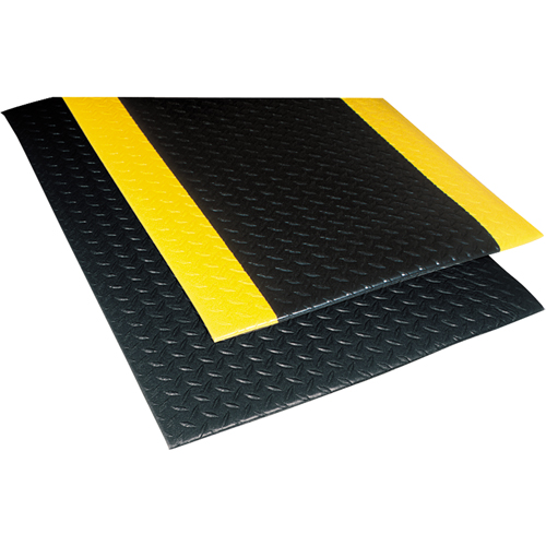 No. 419 Sof-Tred with Dyna-Shield Mats, Diamond, 3' x 12' x 1/2", Black/Yellow, PVC - Notrax 419S0312BY