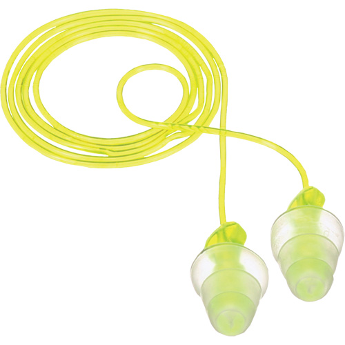 Bouchons d'oreilles r&eacute;utilisables &agrave; trois brides E-A-R, Avec cordon, Vrac - Sac en poly, 26 dB NRR, Taille unique - 3M P3000