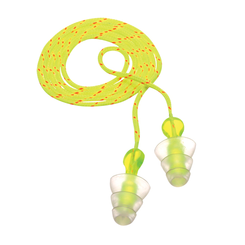 Bouchons d'oreilles r&eacute;utilisables &agrave; trois brides E-A-R, Avec cordon, Vrac - Sac en poly, 26 dB NRR, Taille unique - 3M P3001