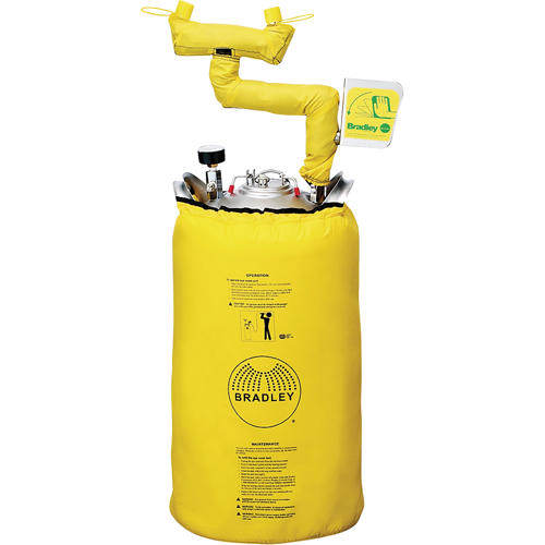 Douche oculaire portative avec enveloppe chauffante, Pressuris&eacute;, Capacit&eacute; 15 gal., Conformit&eacute; ANSI Z358.1 - Bradley S19-788H