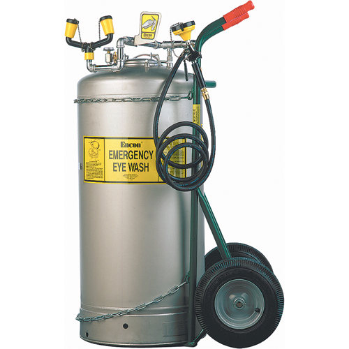 Self-Contained Eyewash With Dolly Cart, Pressurized, 7 gal. Capacity, Meets ANSI Z358.1 - Encon 01106001